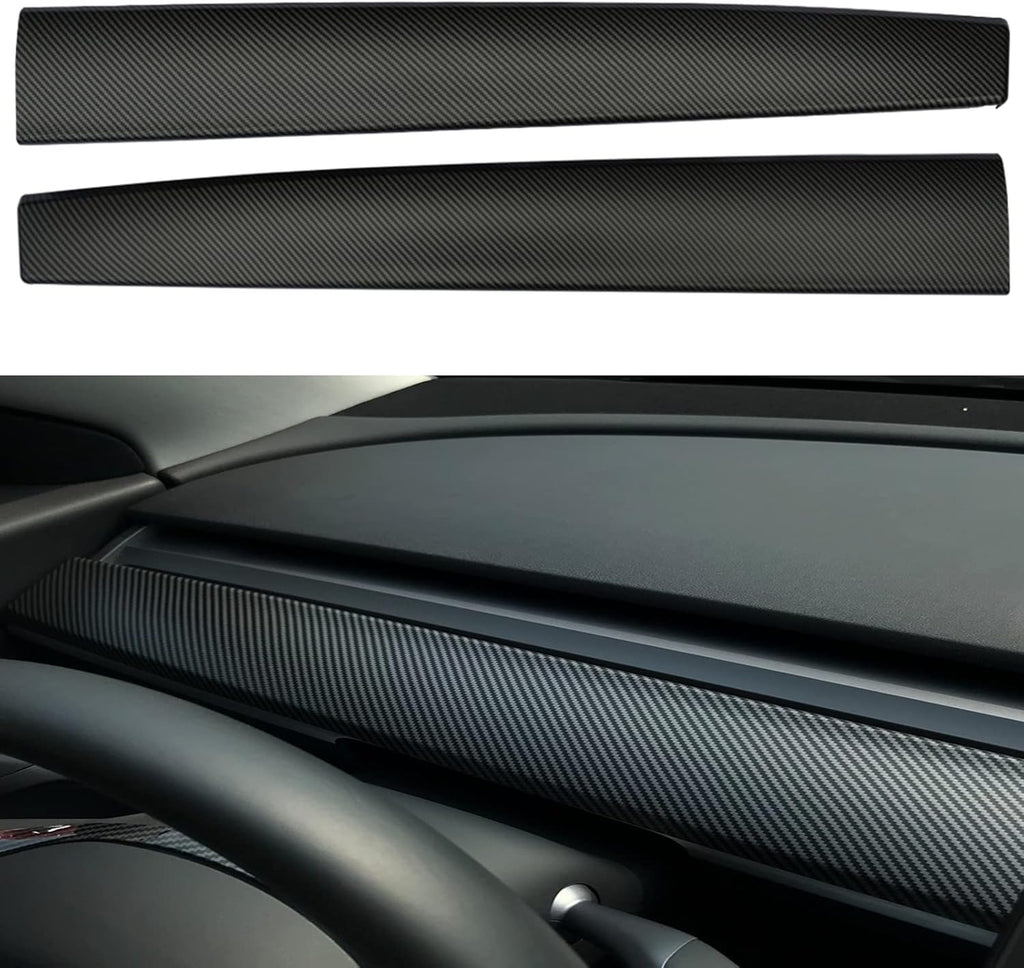 ABS Matte Carbon Fiber Pattern Dash Cover Wrap Pack of 2 E52891