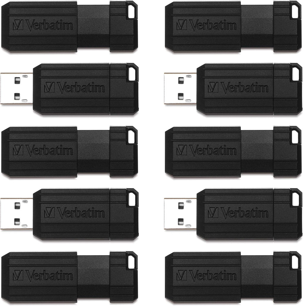 Black Retractable USB 2.0 Flash Drive 10pk J2917