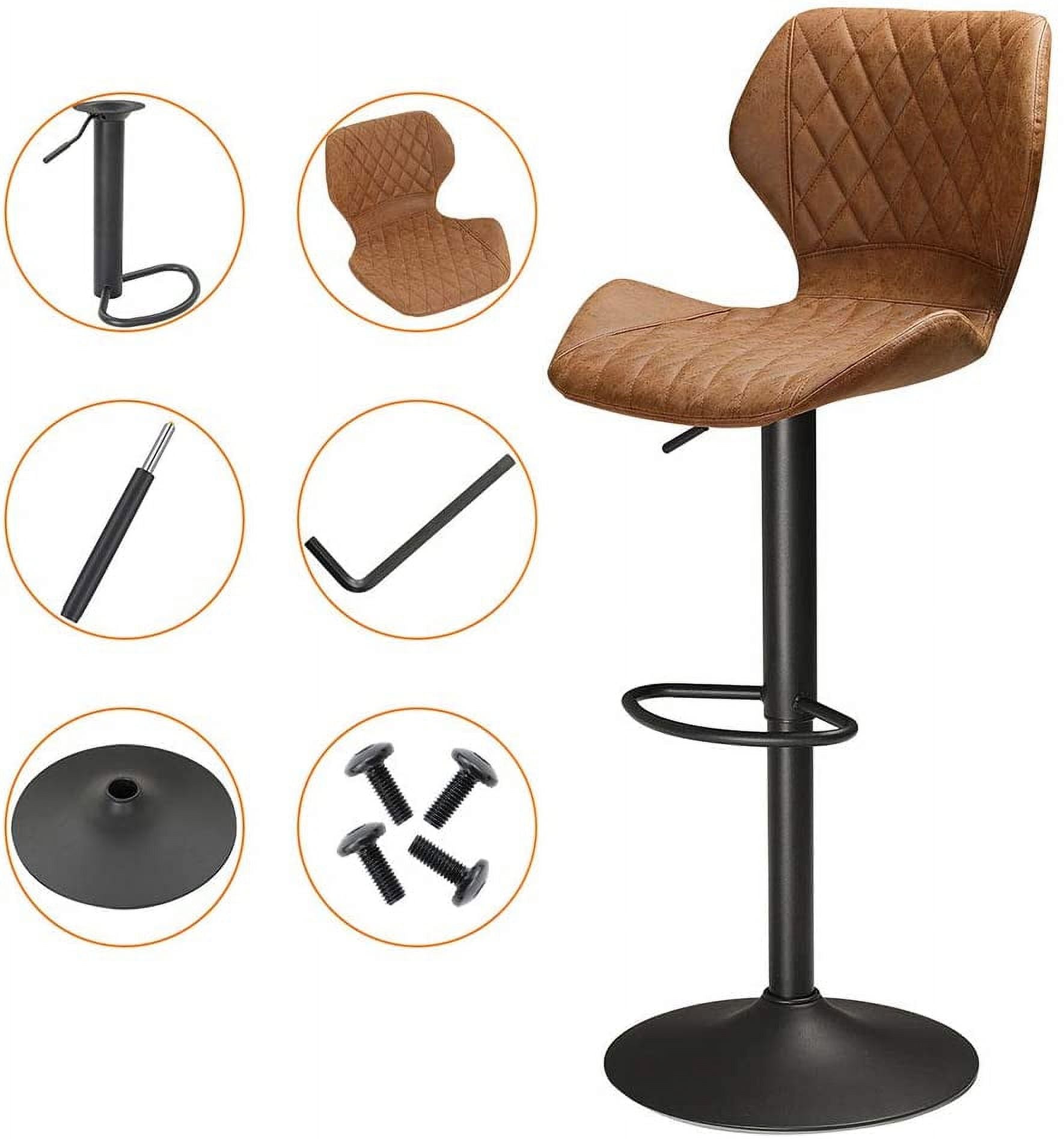 Set of 2 Adjustable PU Leather Bar Stools C2123