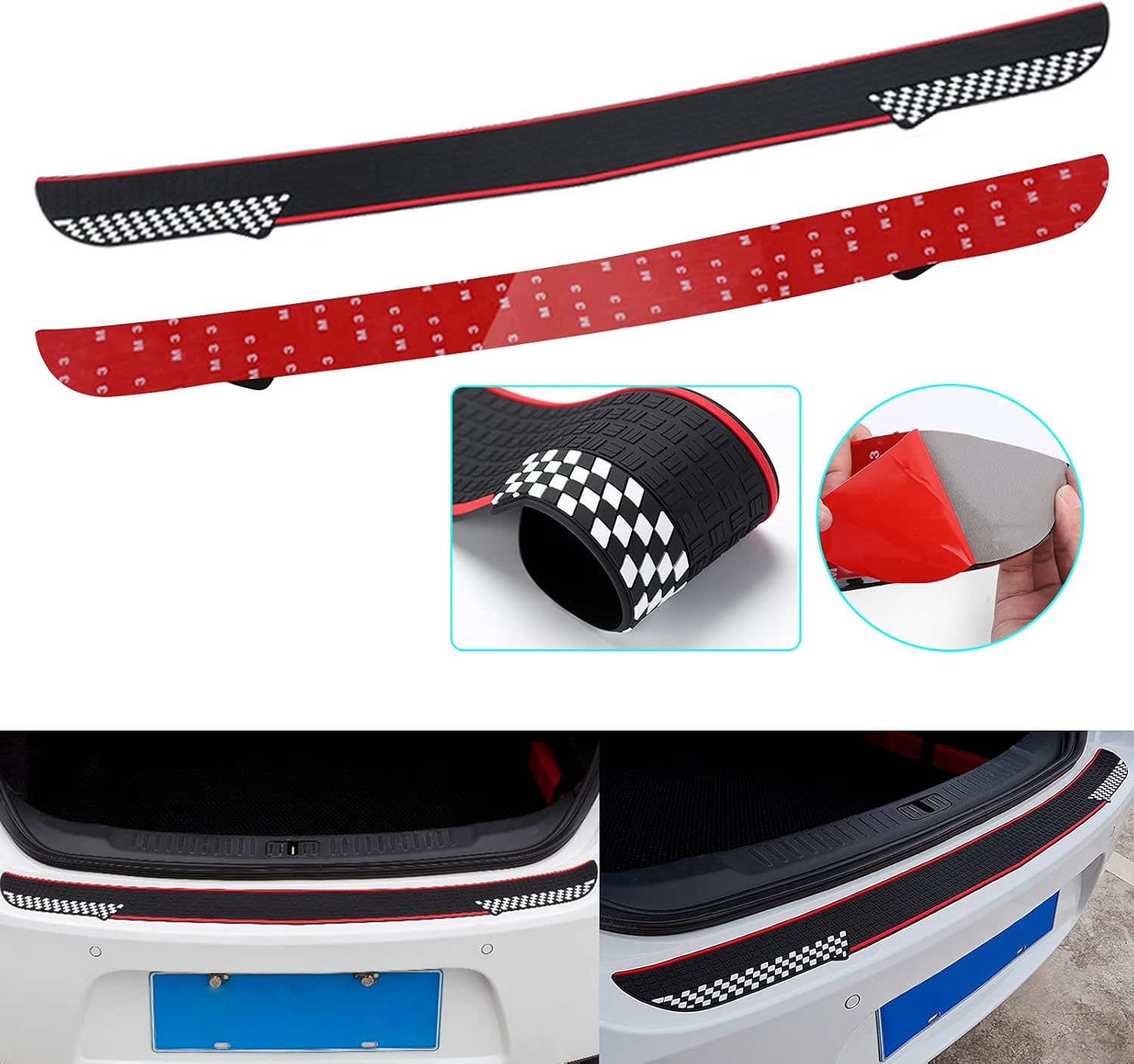 Black Rubber Trunk Door Entry Guard Car Accessory R191592