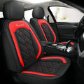 Black Red Synthetic Leather 5-Seater Full Set Car Seat Covers V46129