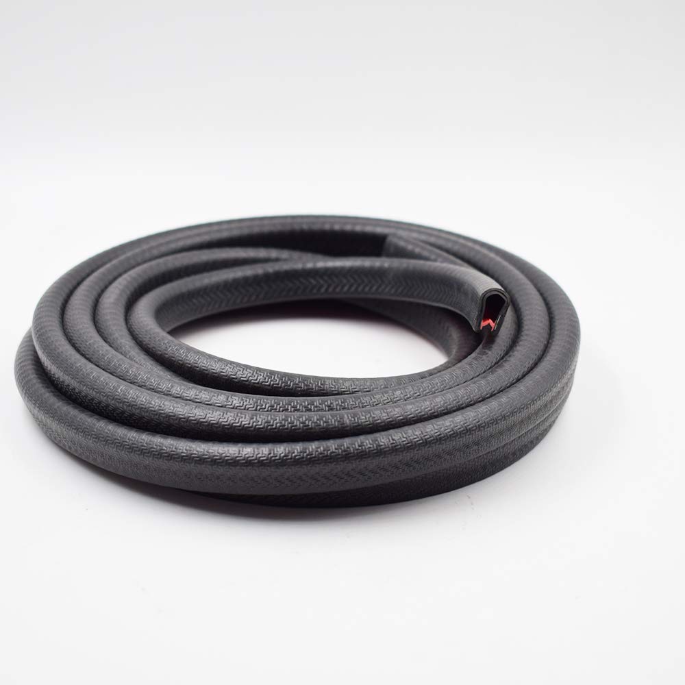 Black PVC Rubber U Edge Trim Weather Strip Protector, 21 FT, Pack of 2 B43429