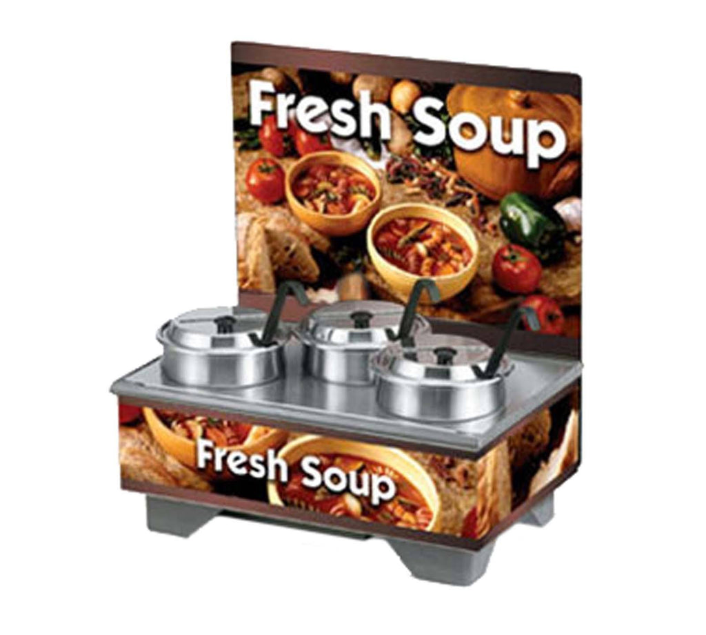 Cayenne Full-Size Soup Merchandiser with Menu Board, 4-qt Pack A80535
