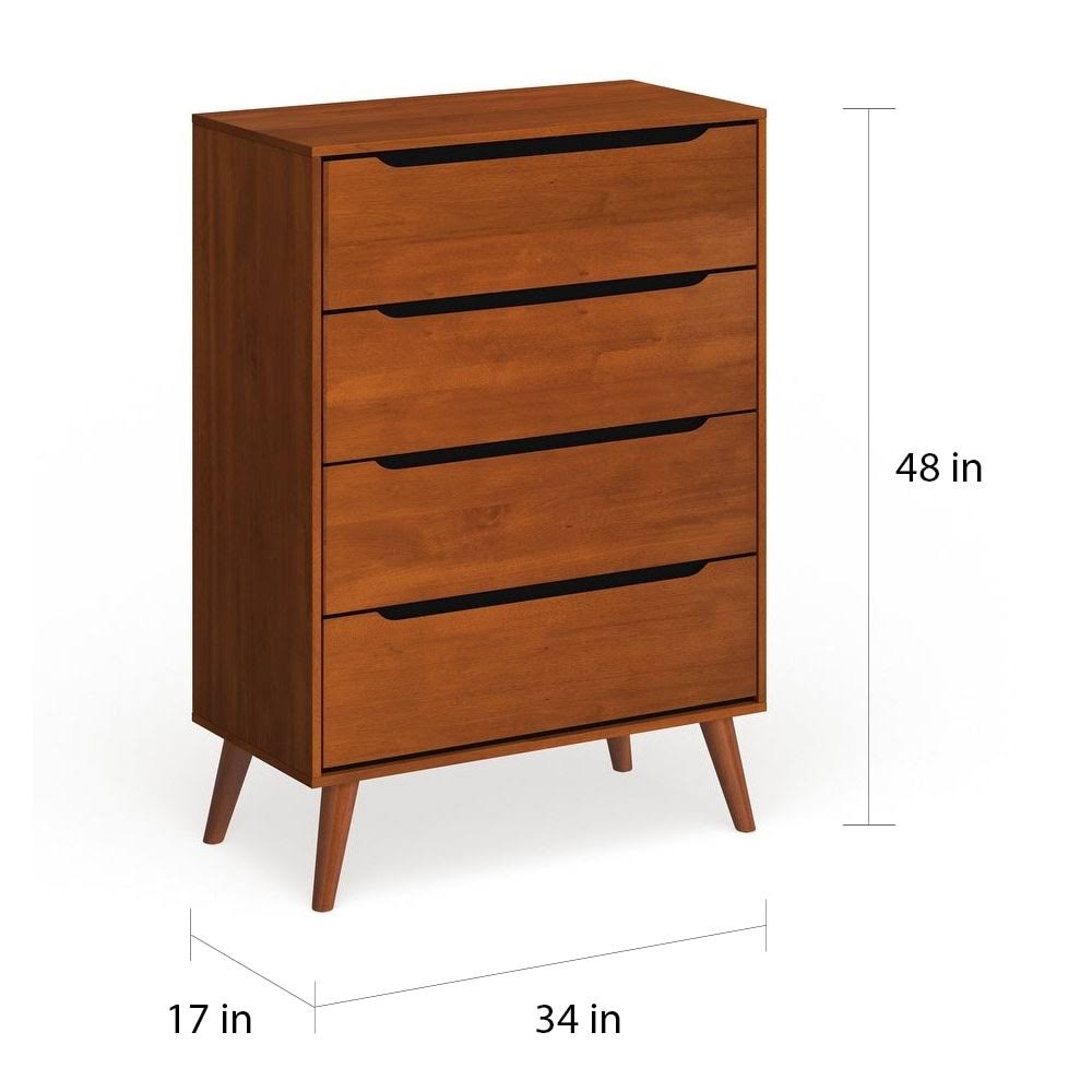 Grey Solid Wood 4-Drawer Chest I179