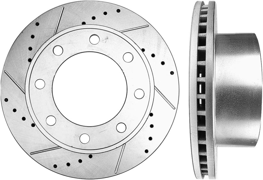REAR 340mm Drilled & Slotted 8 Lug Rotors P351337