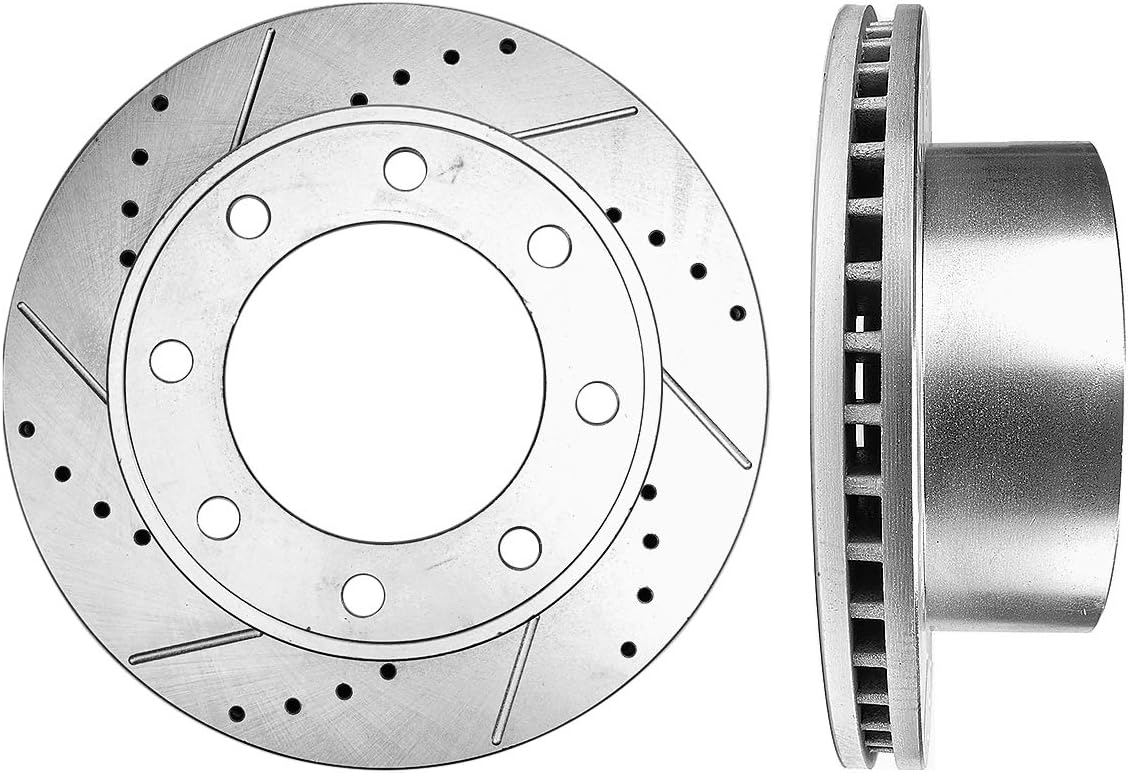 REAR 340mm Drilled & Slotted 8 Lug Rotors P351337