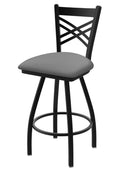 25x22 Swivel Counter Stool with Black Wrinkle Finish and Grey Seat H1640