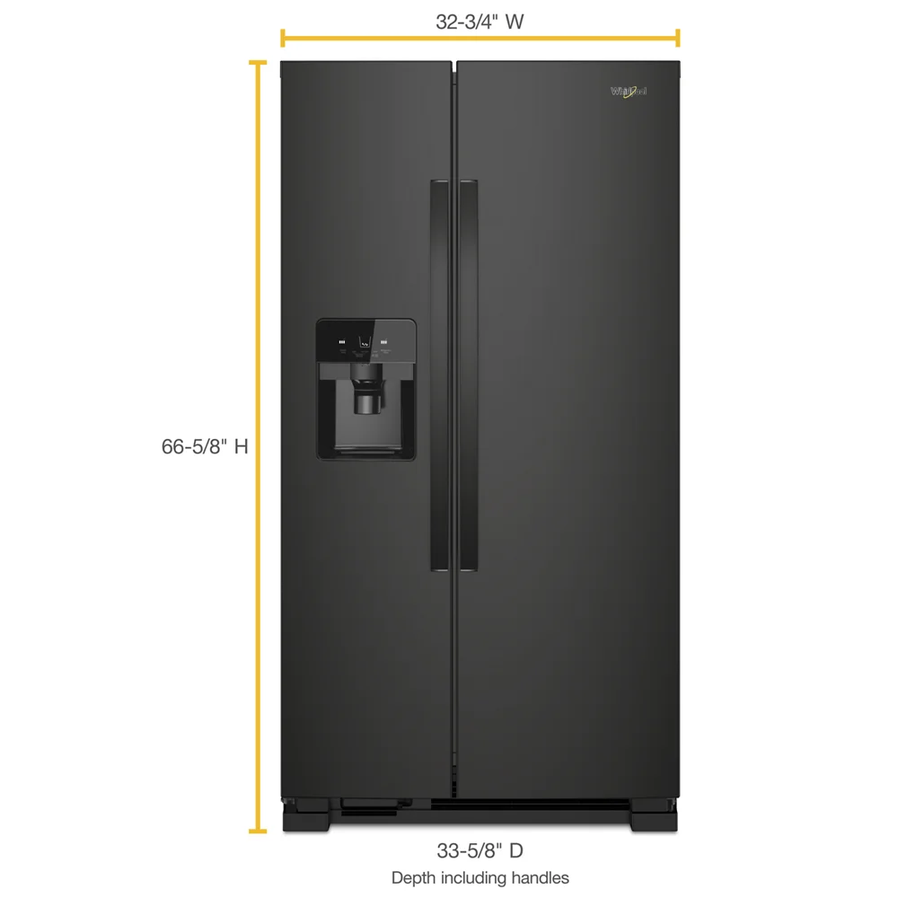 Freestanding Side by Side Refrigerator, 21.4 Cu. Ft. Total Capacity, Frameless Glass N839406