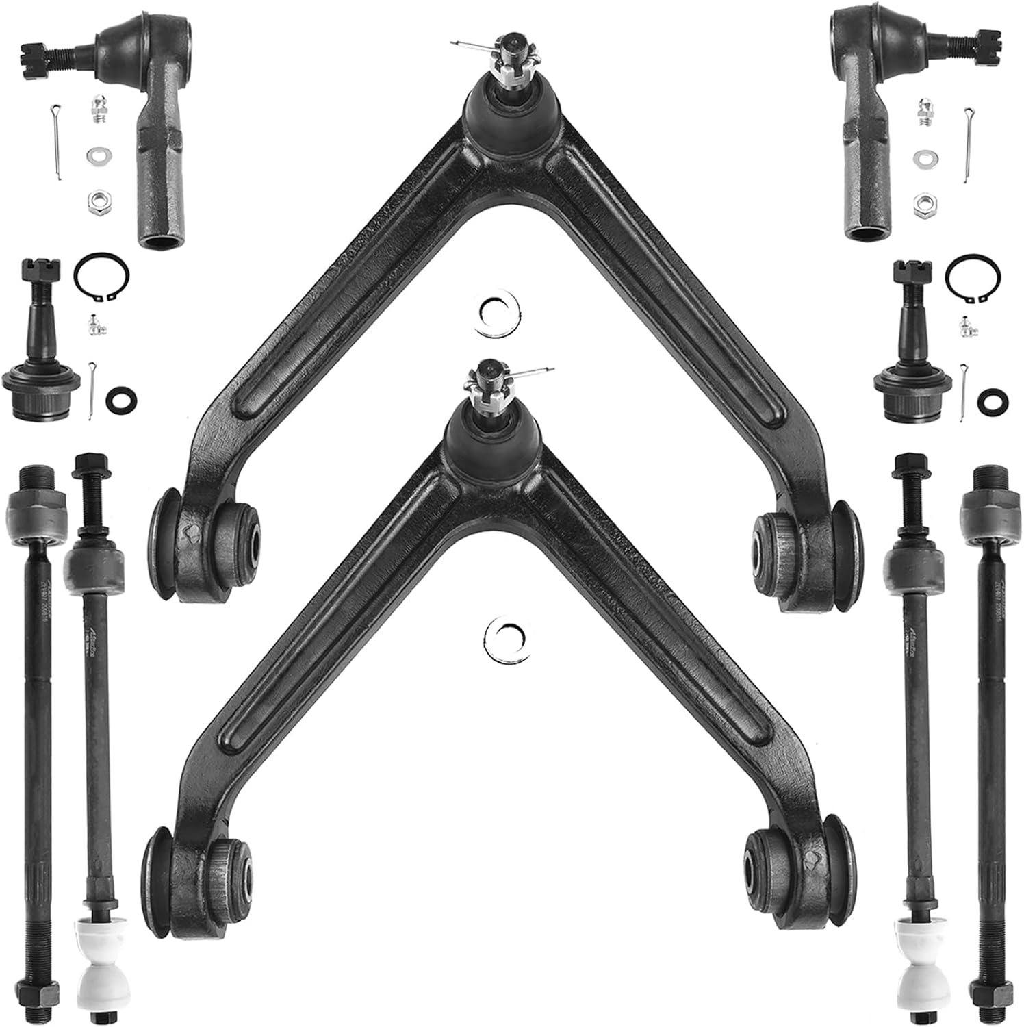 10pcs Front Upper Control Arms Ball Joints Sway Bar Links Tie Rod Ends G8369