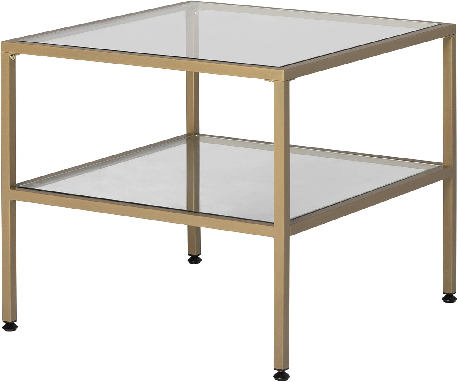 Pewter End Table with Clear Glass C997
