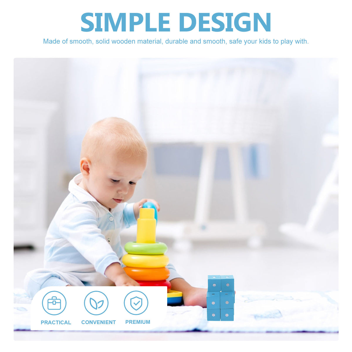 20 pcs Magnetic Wooden Blocks H320277