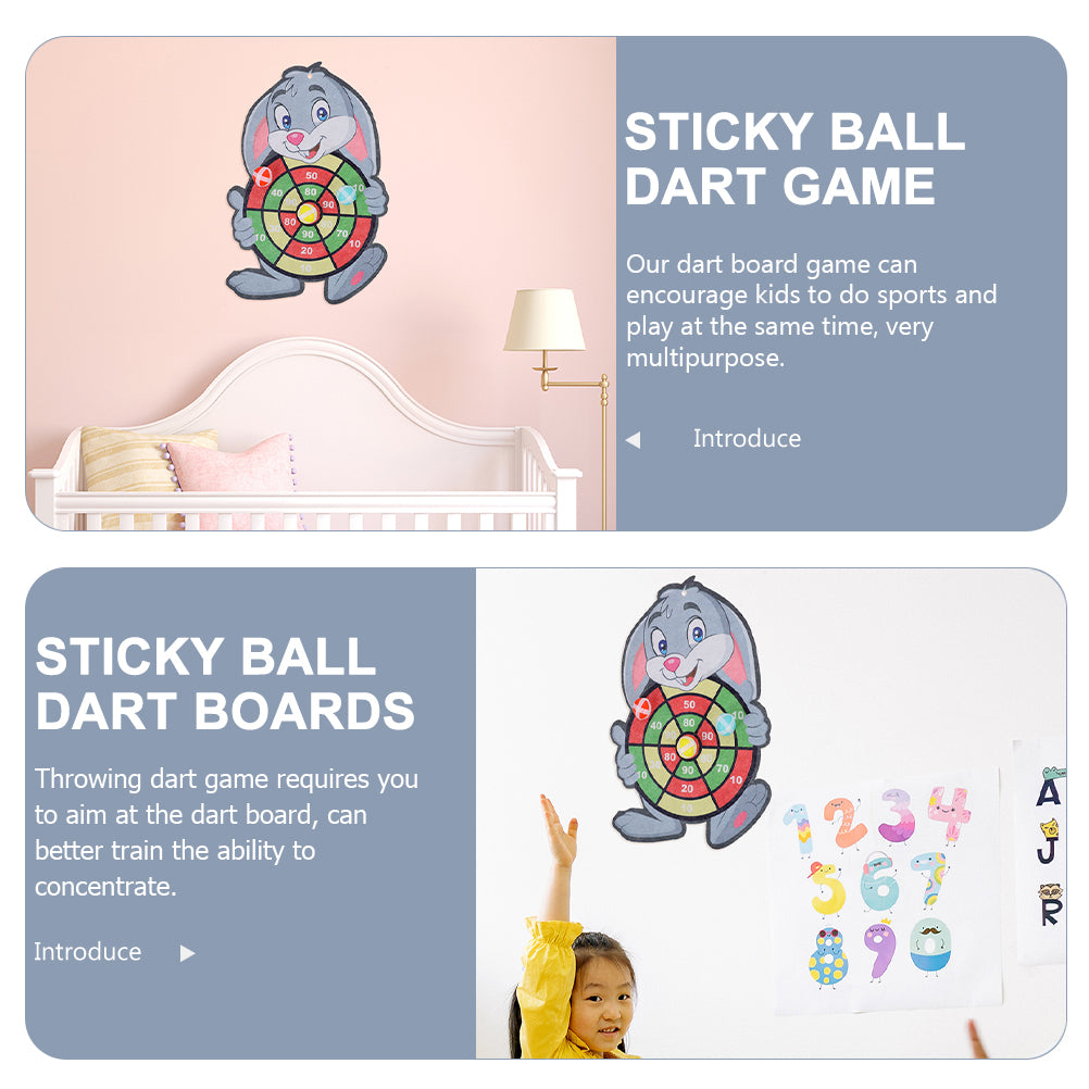 2 Sets Children's Sticky Ball Dart Board Toys Hook up Game G650300