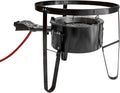 19" Tall Stand Combo Cooker Outdoor Stove Portable High Pressure Gas Patio Deep Fry BBQ with Hose Q645866