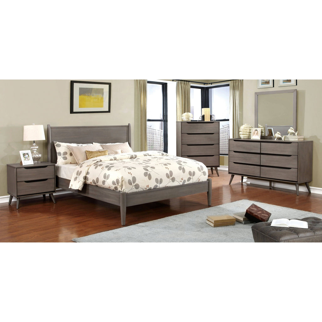 Grey Solid Wood 4-Drawer Chest I179