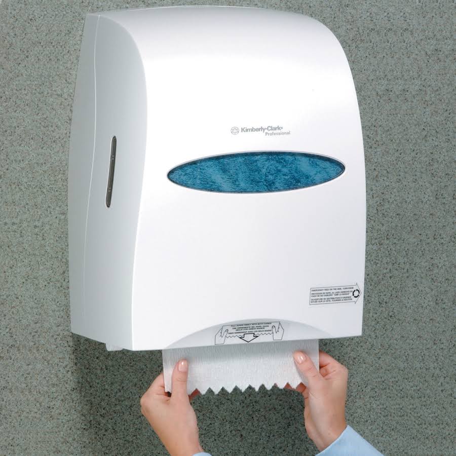 White Sanitouch Roll Towel Dispenser Q771912