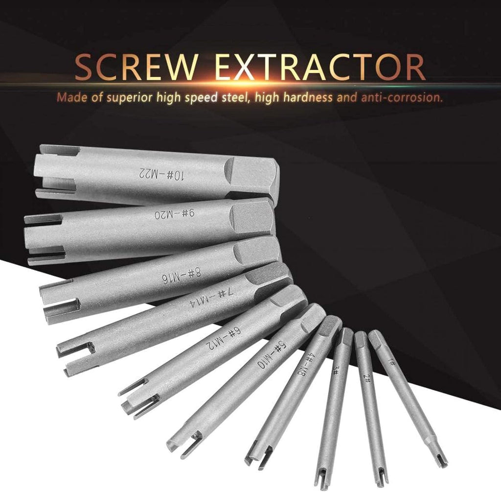 Broken Head Screw Remover Kit Tap Extractor Set, 23.1oz, Ten-Piece Set, Pack of 2 C601