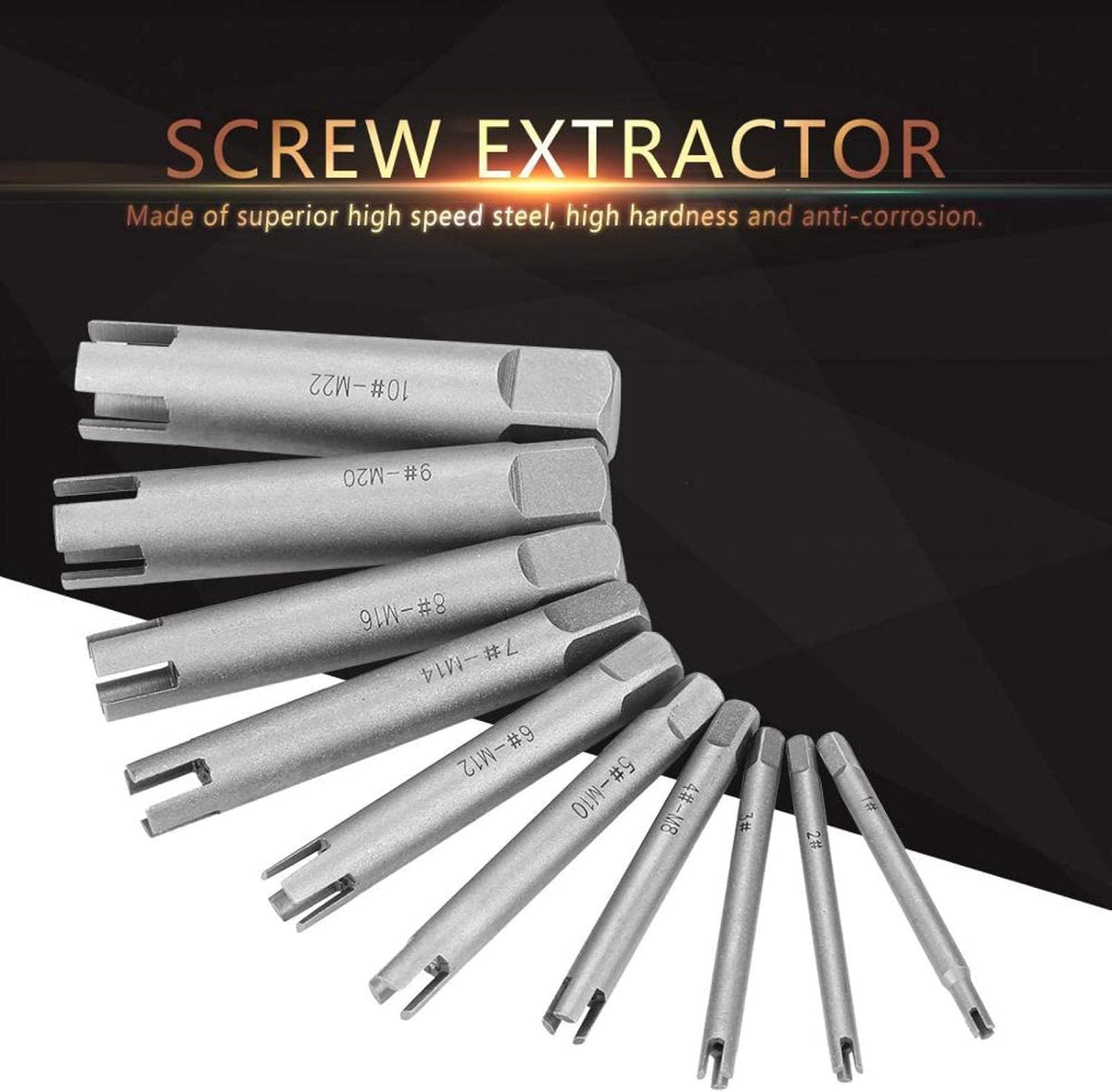 Broken Head Screw Remover Kit Tap Extractor Set, 23.1oz, Ten-Piece Set, Pack of 2 C601