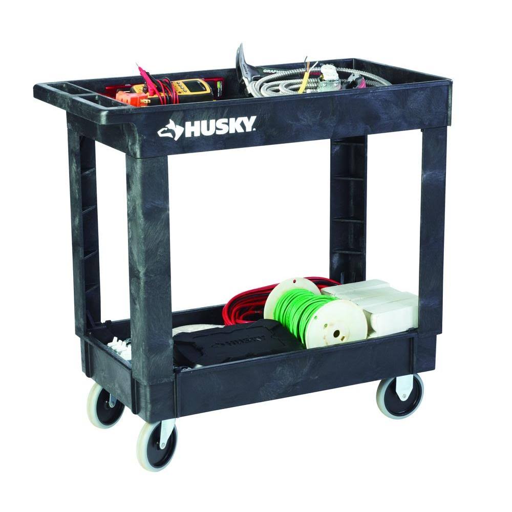 Black 2-Shelf Utility Cart L9161