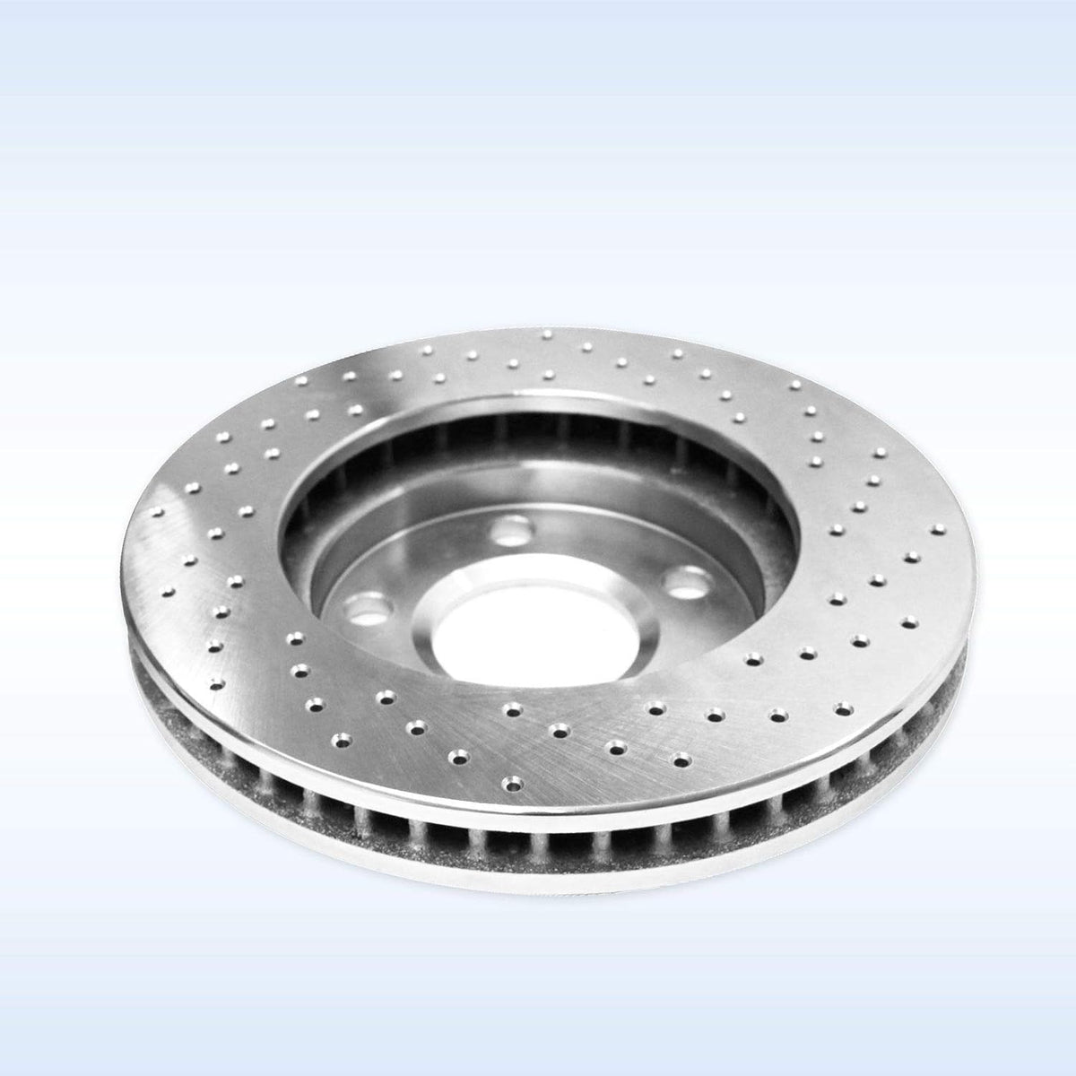 Rear Silver Zinc Cross Drilled Brake Rotors Kit + Semi-Metallic Brake Pads I23818