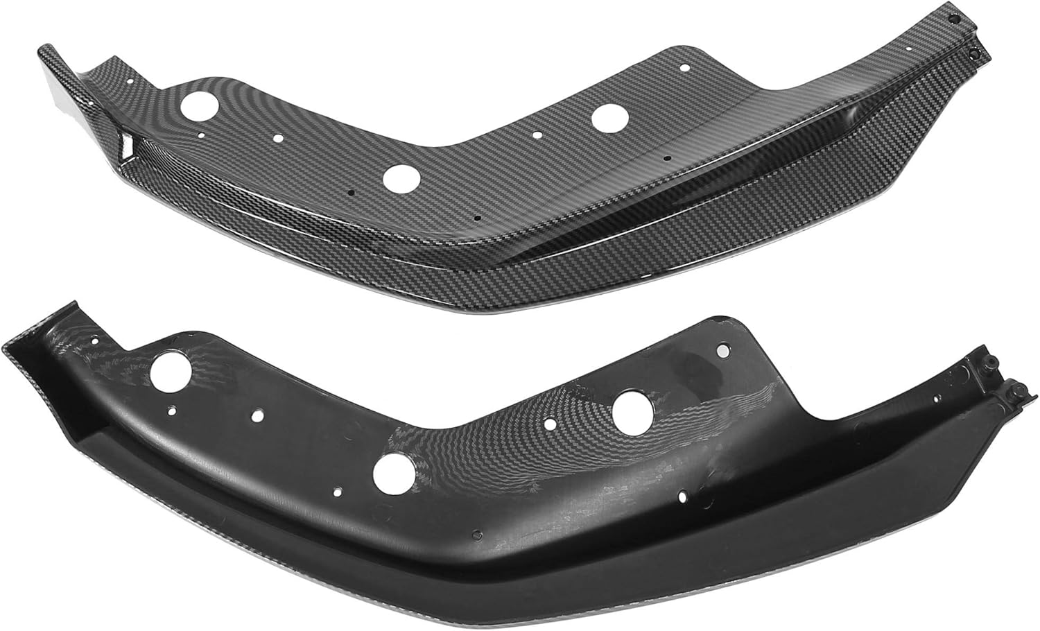 Black Front Bumper Lip Splitter Set Carbon Fiber Pattern A386