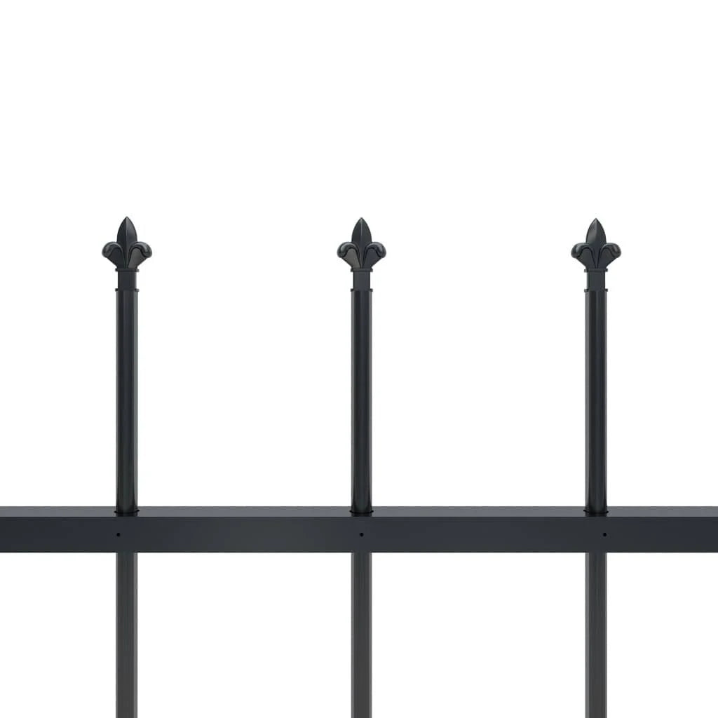 Black Steel Garden Fence with Spear Top N41154