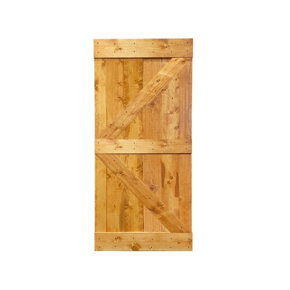 Ocean Blue Stained Solid Pine Wood Interior Sliding Barn Door Slab N8781