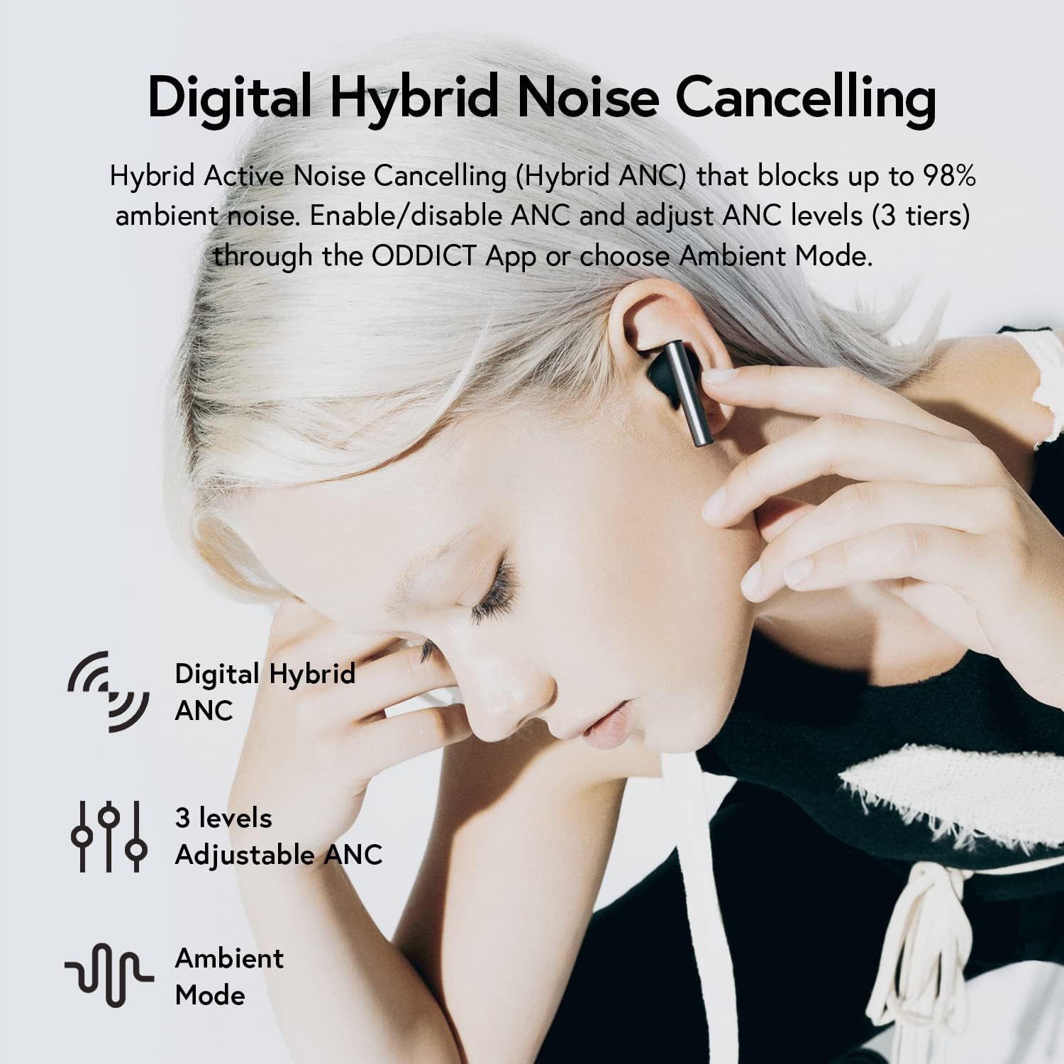 True Wireless Bluetooth Earbuds with Active Noise Cancelling Z199