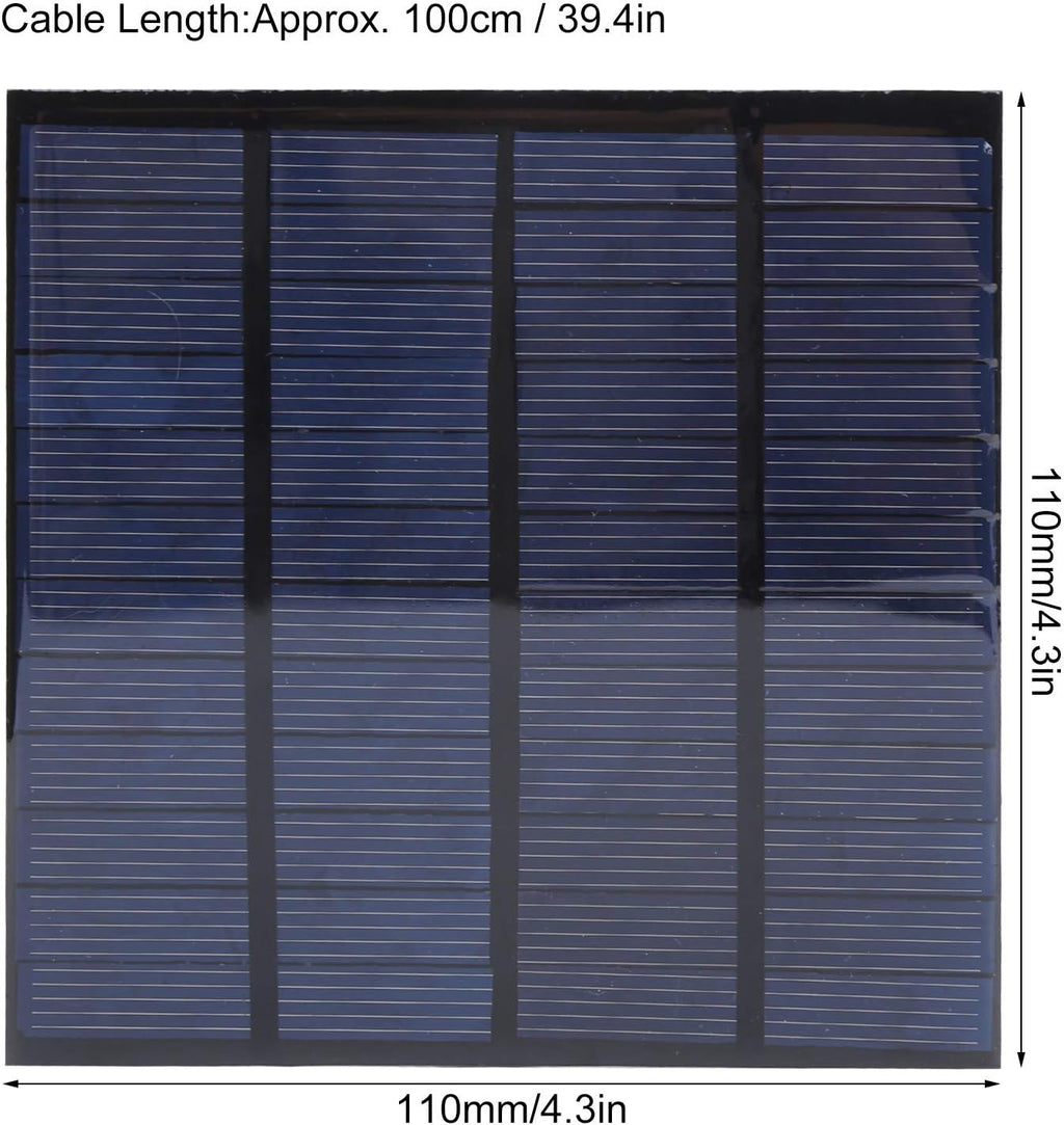 2Pcs DC 12V 150mA Solar Panel Mini Solar Battery Module with 1m Cable Polysilicon Solar Epoxy Cell Charger H107388