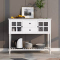White 2 Drawer Pine Wood Buffet Table M323