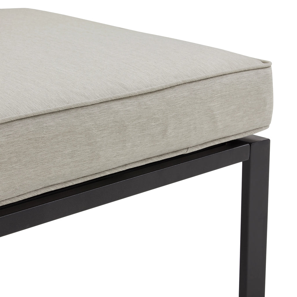 Taupe Matte Black Outdoor Metal Sectional Loveseat B655269