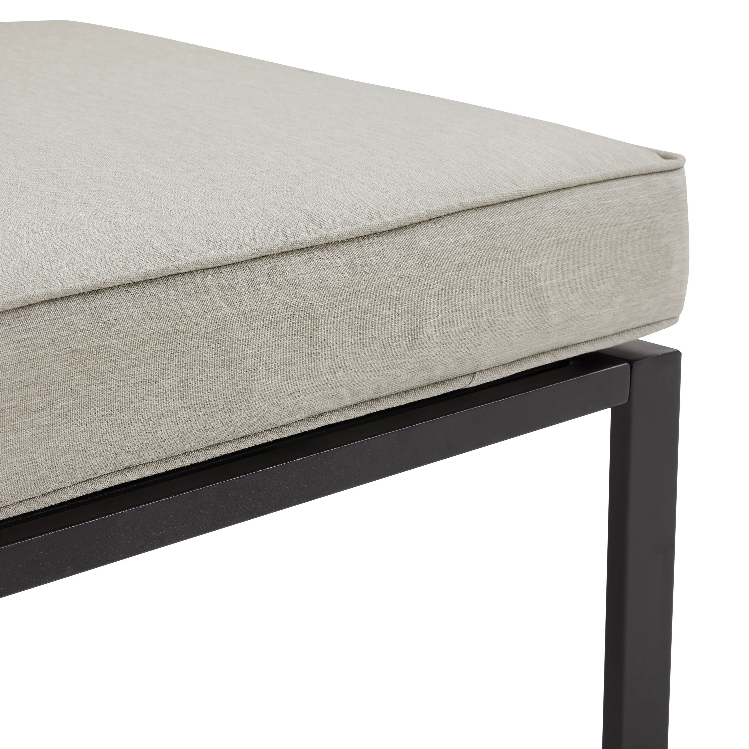 Taupe Matte Black Outdoor Metal Sectional Loveseat B655269