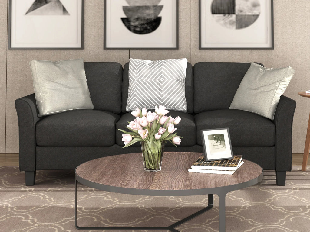 3-Seat Linen Fabric Sofa U626