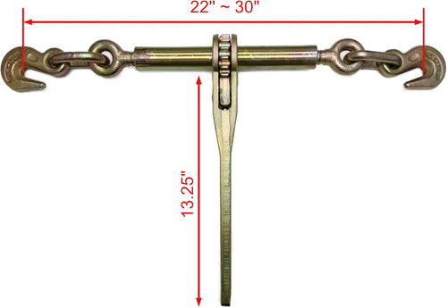 (4pk) 6,600lbs Safe Working Load Chain and Binder kit with 3/8"X20' G70 Chain and Ratchet Load Binders H943