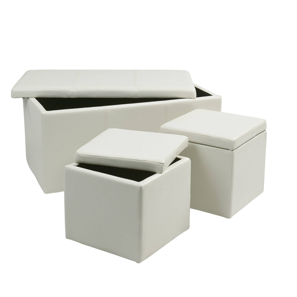 Purple Vinyl Ottoman Set F8872
