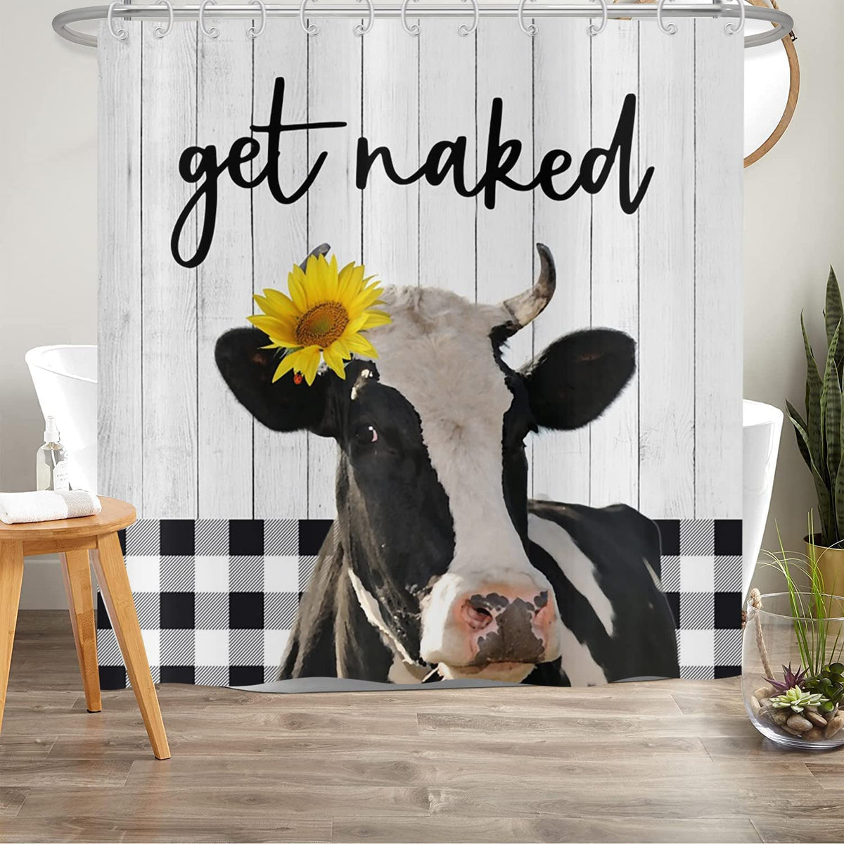 72x72 Inches Waterproof Polyester Shower Curtain with Hooks G50700