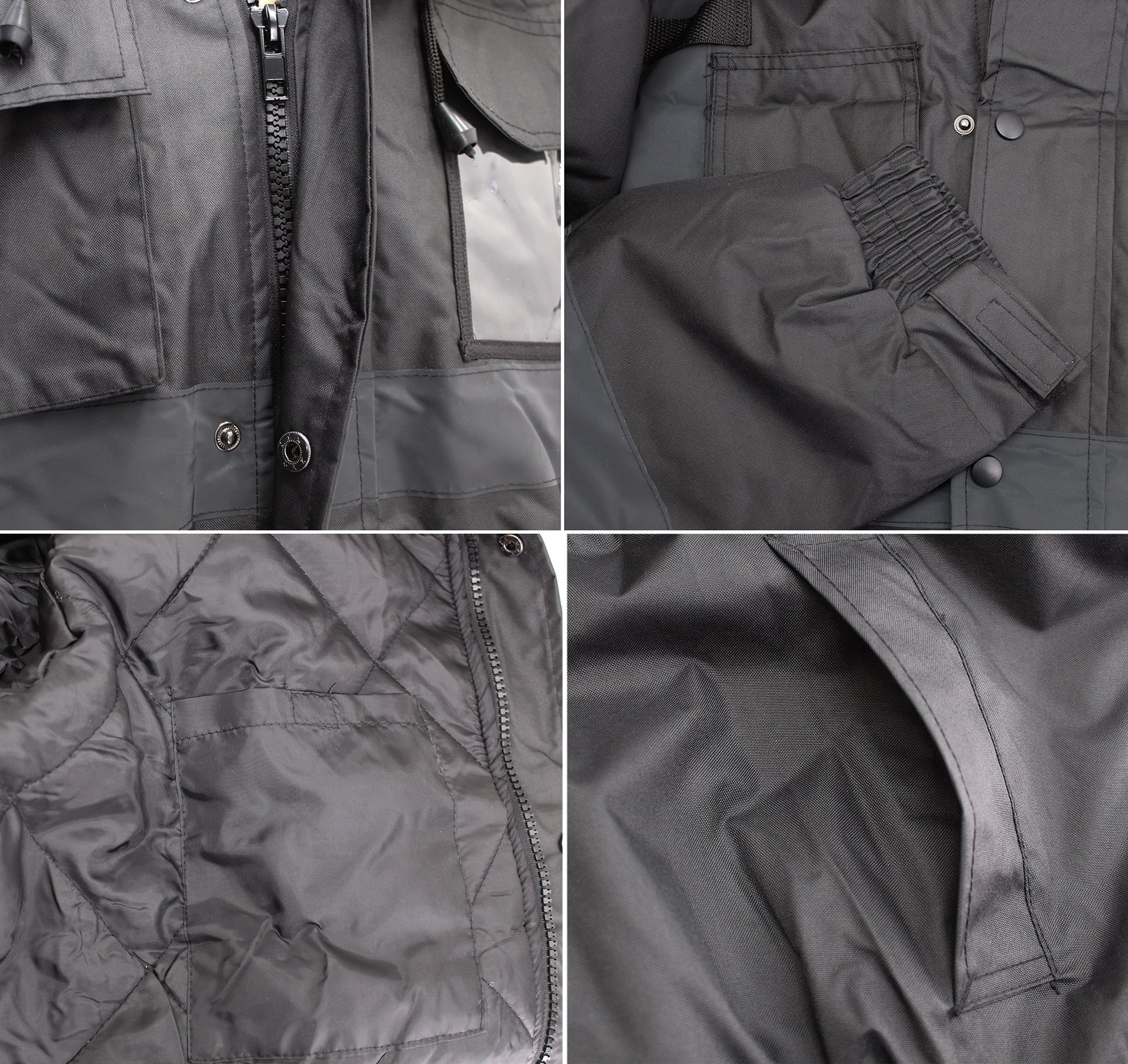 Mens Black High Visibility Water Resistant Reflective Work Jacket Z45383