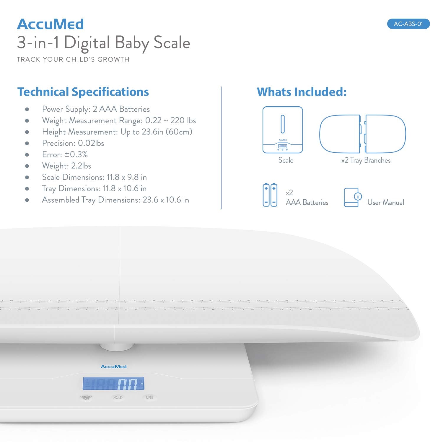 Digital Baby Scale with Blue Backlight Q364