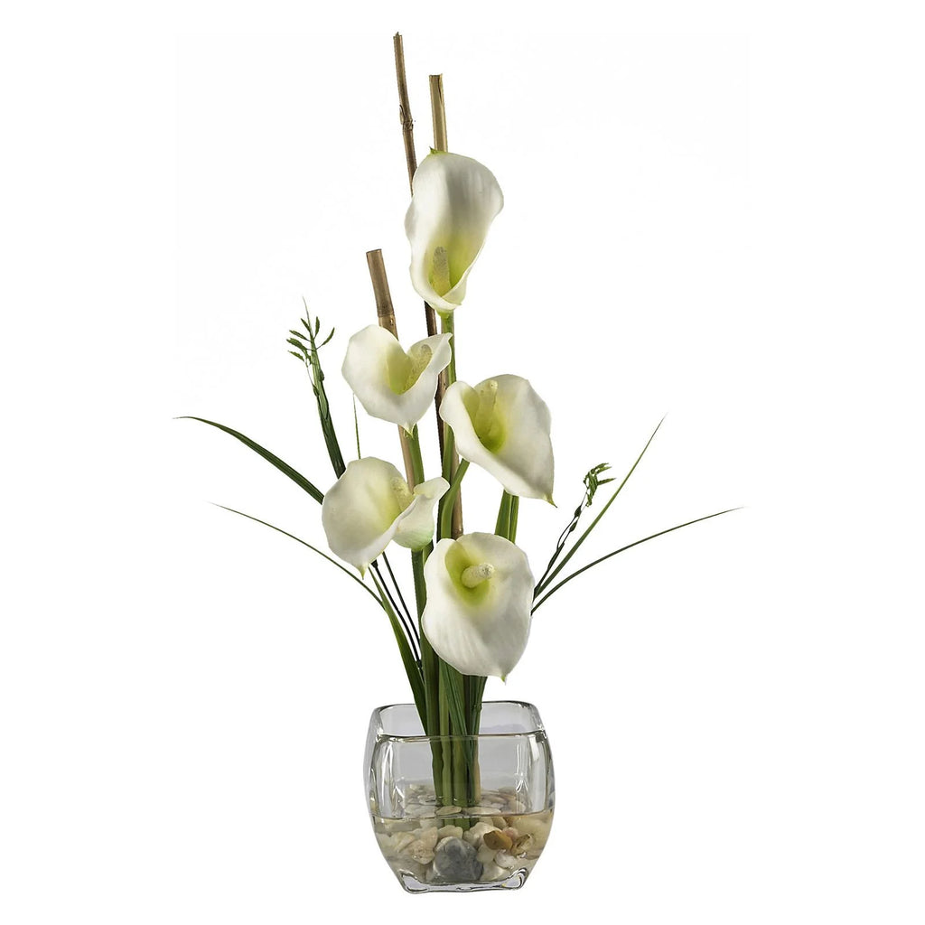 Calla Lily Artificial Flower Arrangement, Cream R1182