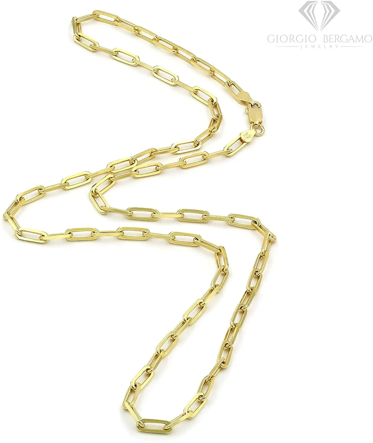 925 Sterling Silver Yellow Gold Plated Cable Link Necklace E5133