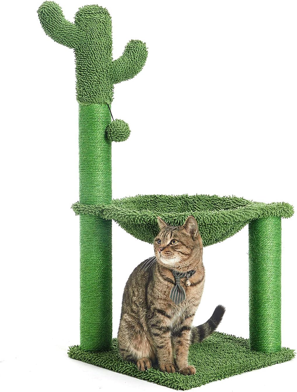 Cactus Cat Tree with Hammock and Sisal Scratching Post, Pack of 2 S890869