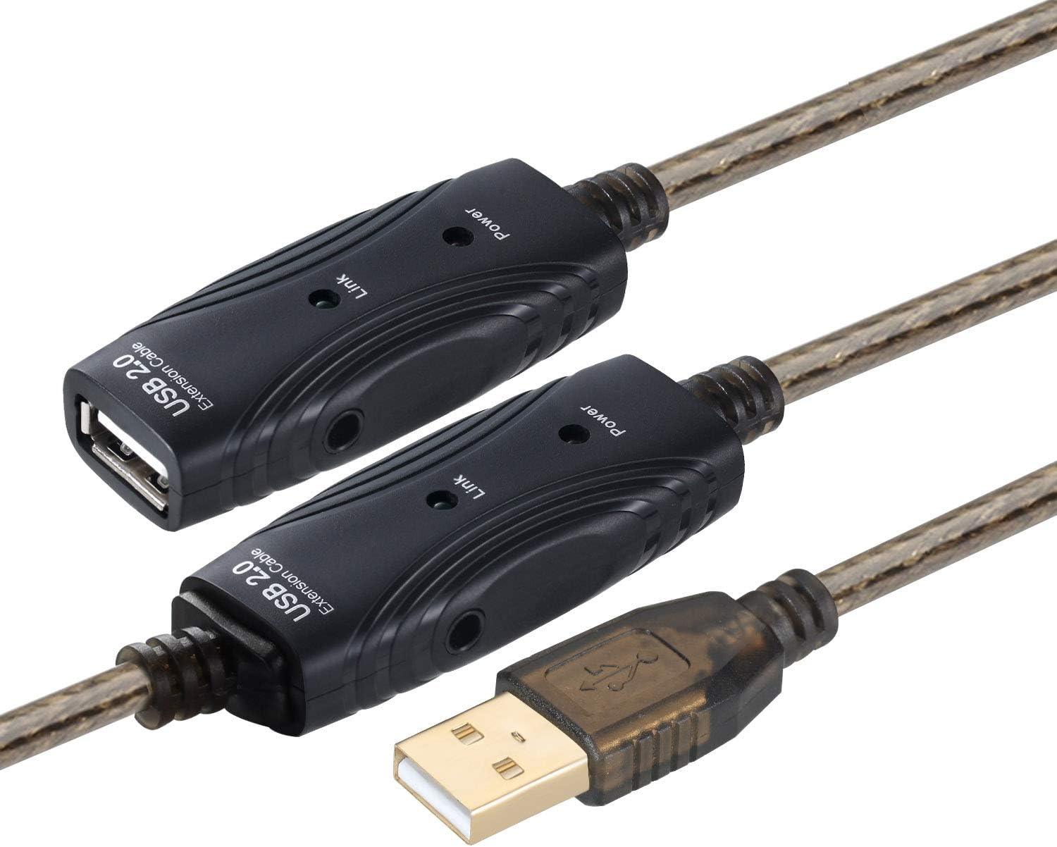 USB 2.0 A-Male to A-Female Active Extension Cable with AC Power Adapter (100 Feet) O467