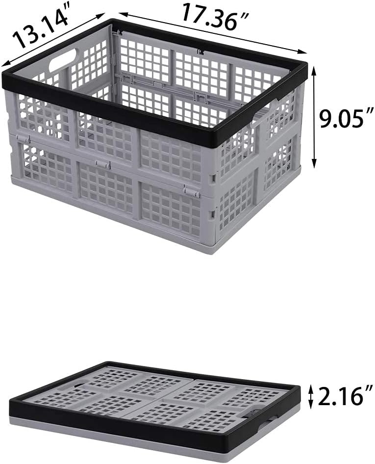 16 L Plastic Collapsible Storage Crate, 3 Packs A582