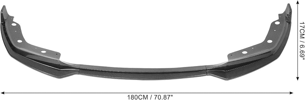 Black Front Bumper Lip Splitter Set Carbon Fiber Pattern A386