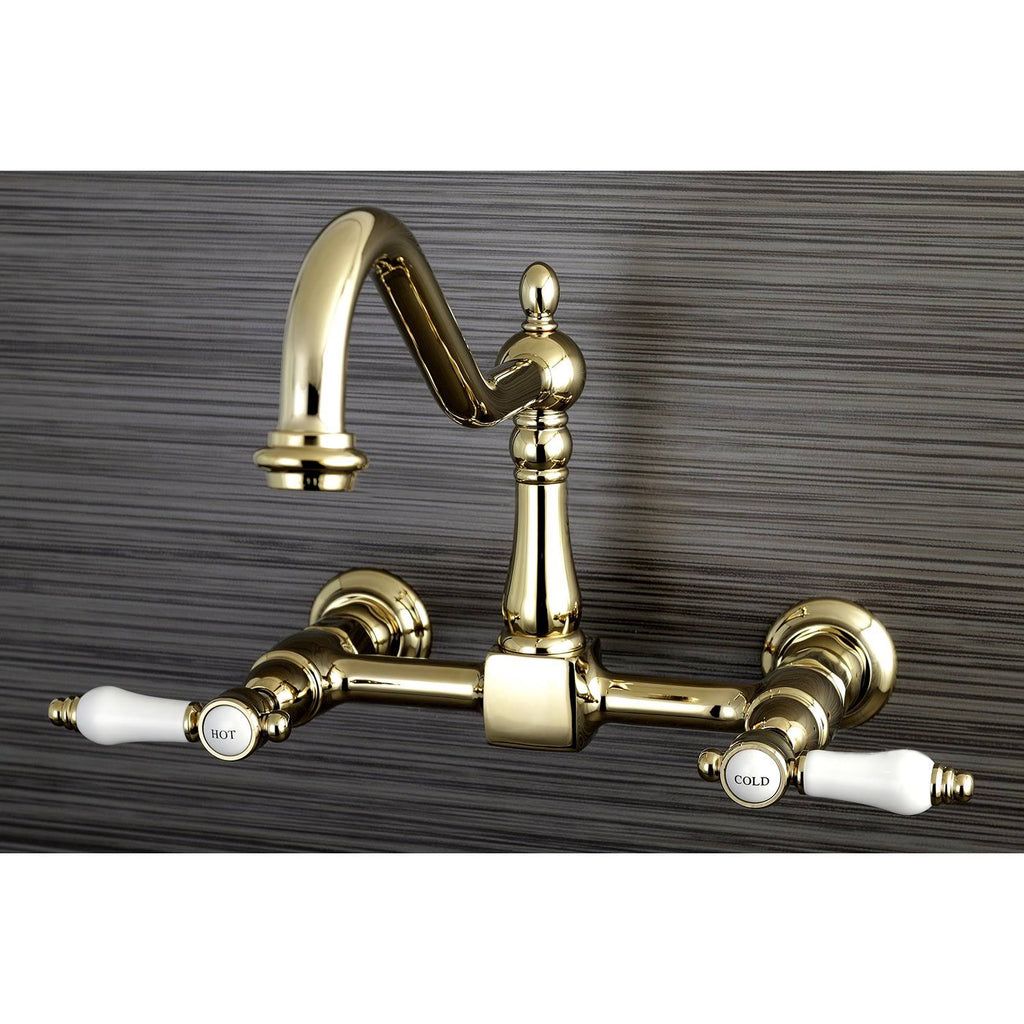 Matte Black Wall Mount Bridge Kitchen Faucet M383084