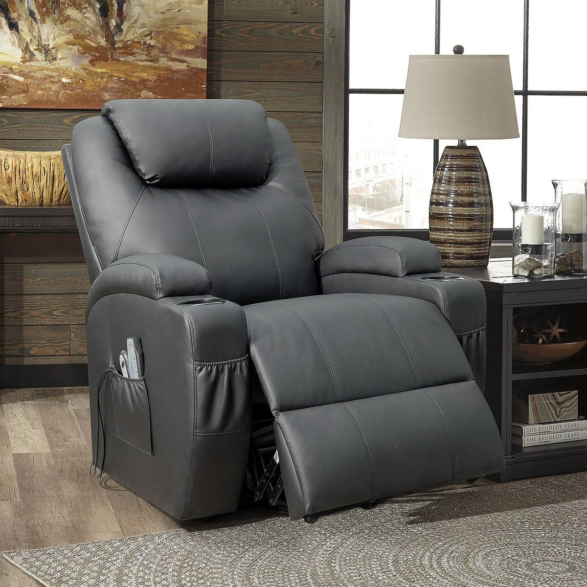 Black Power Lift Recliner with Massage and HEAT Y632