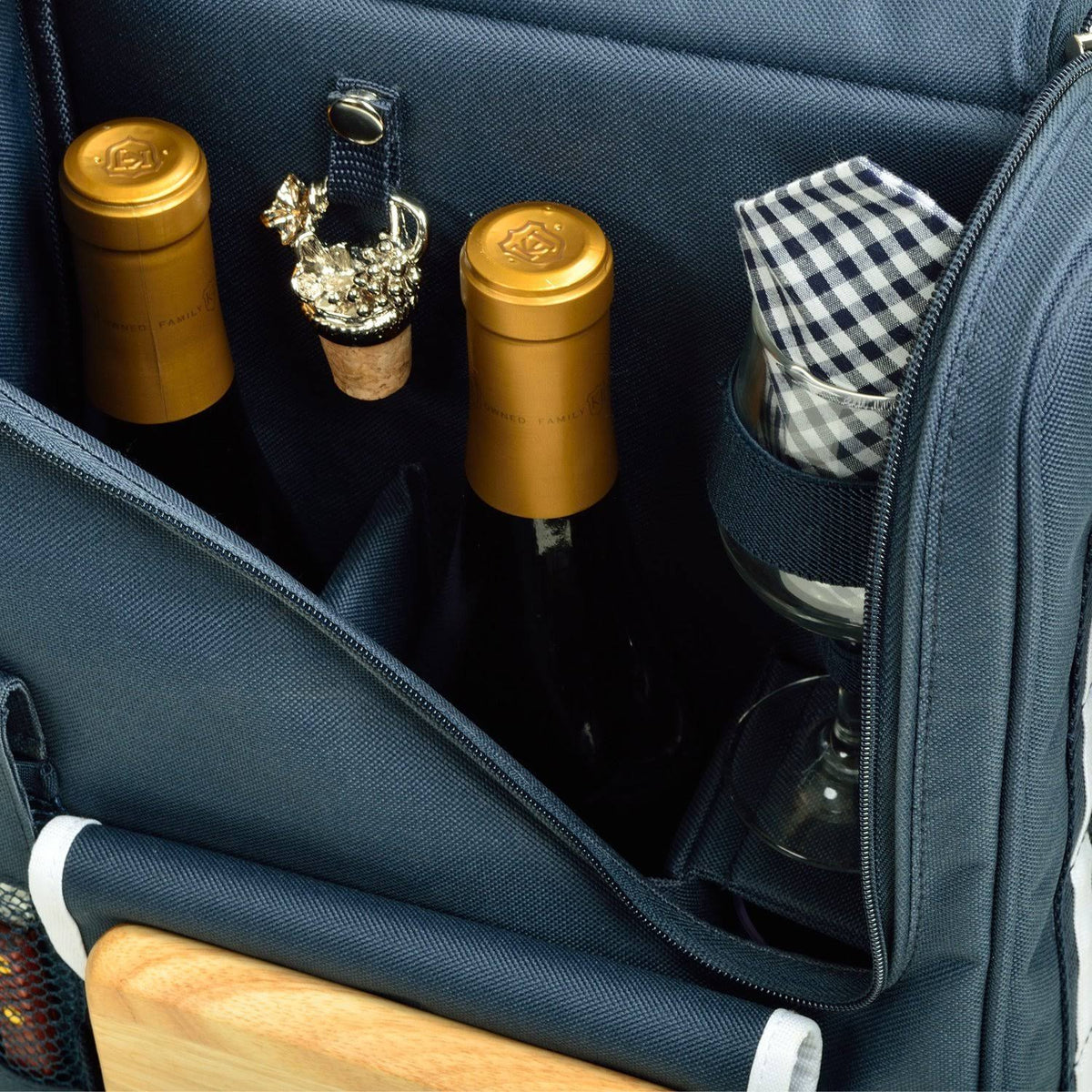 Bordeaux Wine & Cheese Cooler Bag with Glass Wine Glasses S629935