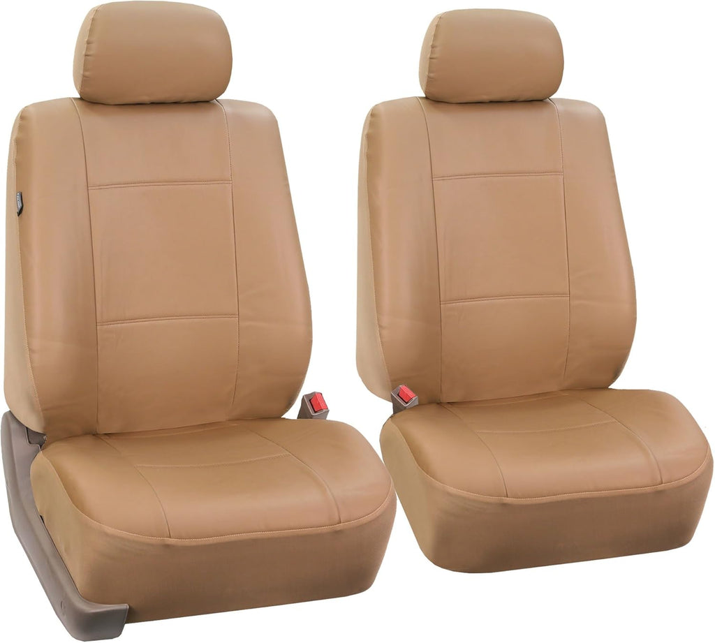 Black Faux Leather Automotive Seat Covers Set of 2 Z120868