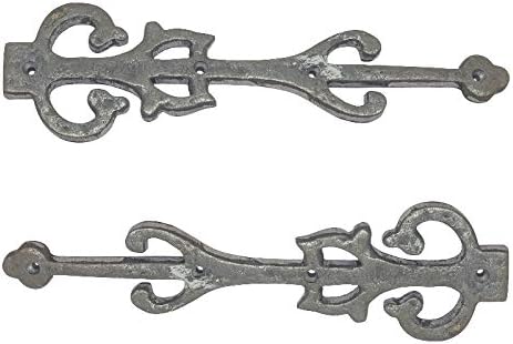 10.9 Inch Antique Cast Iron Strap Hinge Fronts (8 Pack, Black Powder Coated) X2258