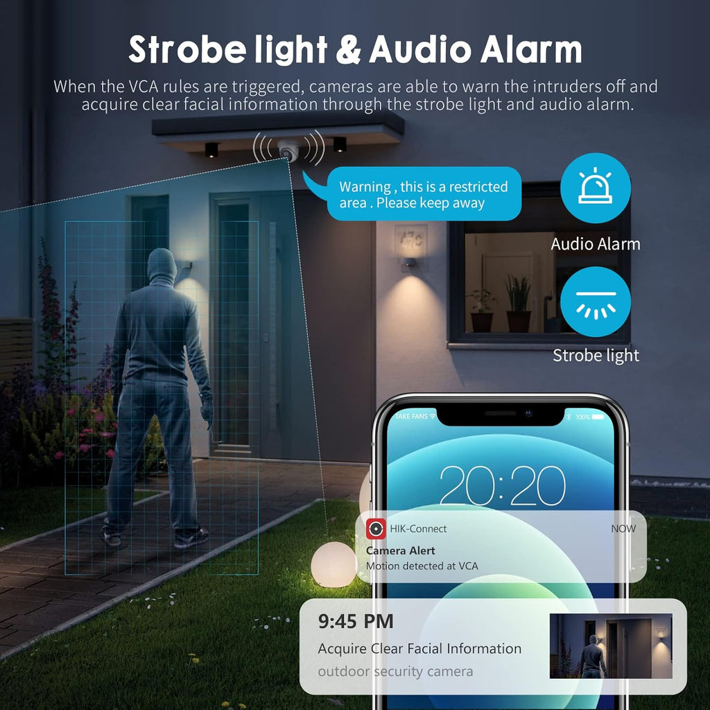 4K Turret Security Camera with Two-Way Audio and Night Vision E129