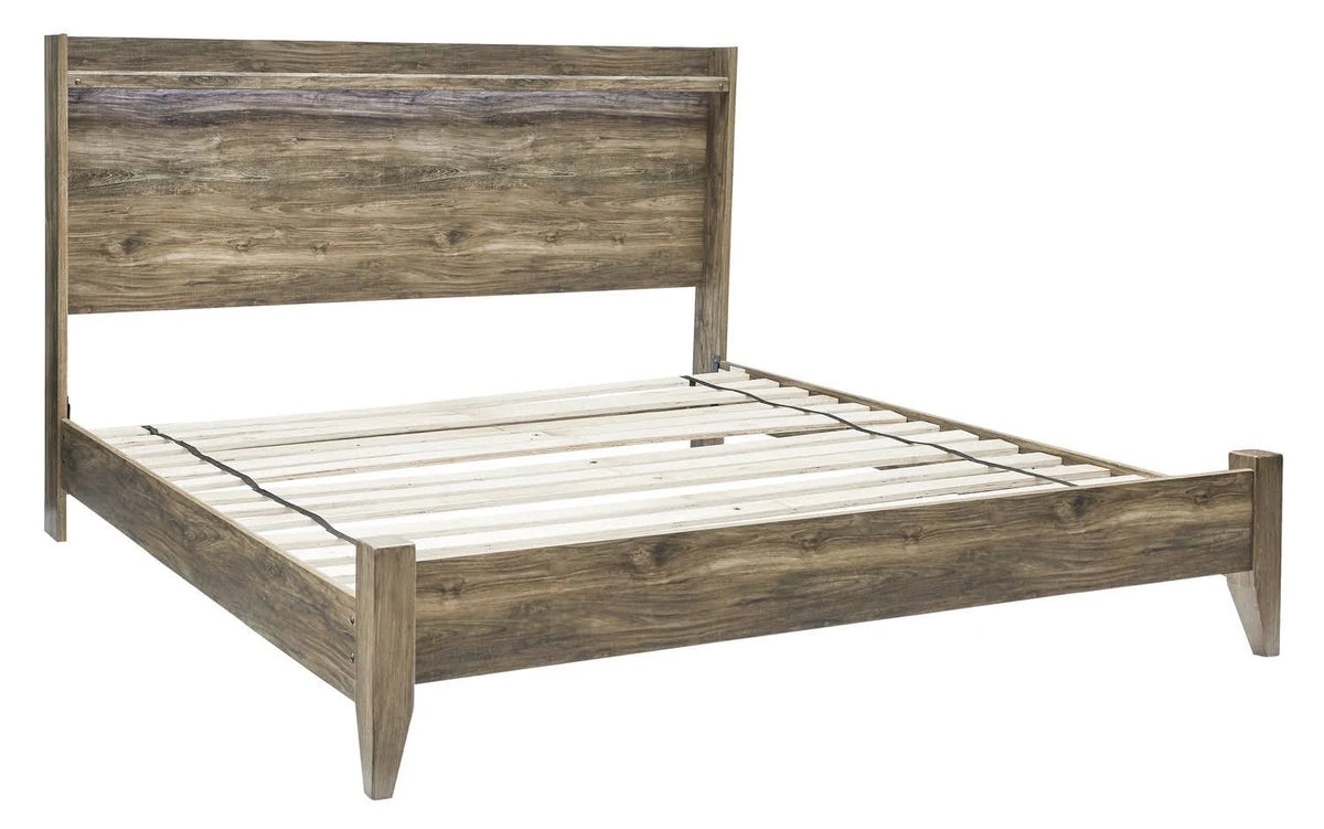 Brown King Panel Bed B4973